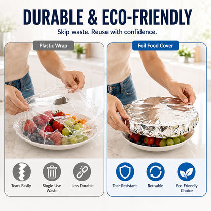 Reusable Foil Food Covers – Airtight Freshness & Bug Protection