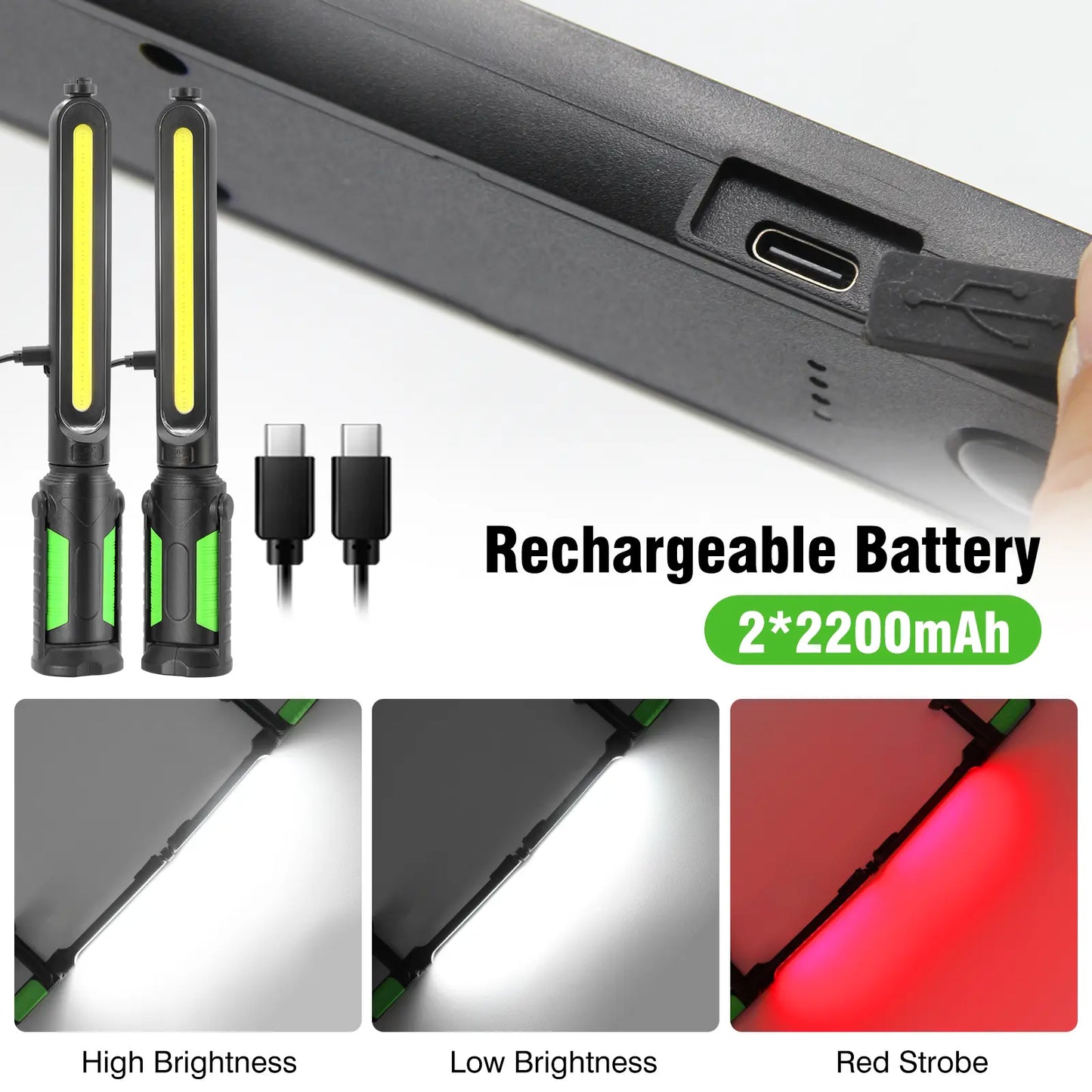 TYIIPLUS™ 2400LM Rechargeable LED Work Light Bar
