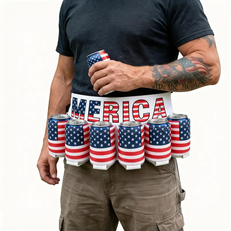 TYIIPLUS™ Patriotic 6-Can Drink Belt