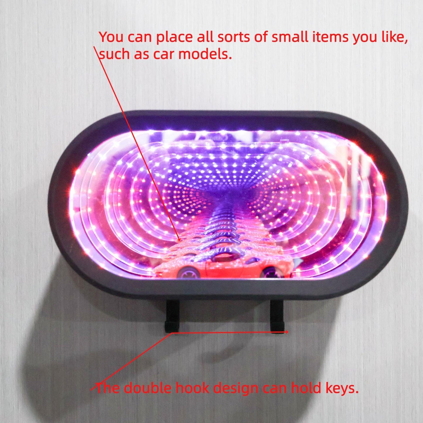 🏎️ Infinite Mirror Tunnel Car Display Key Holder Light