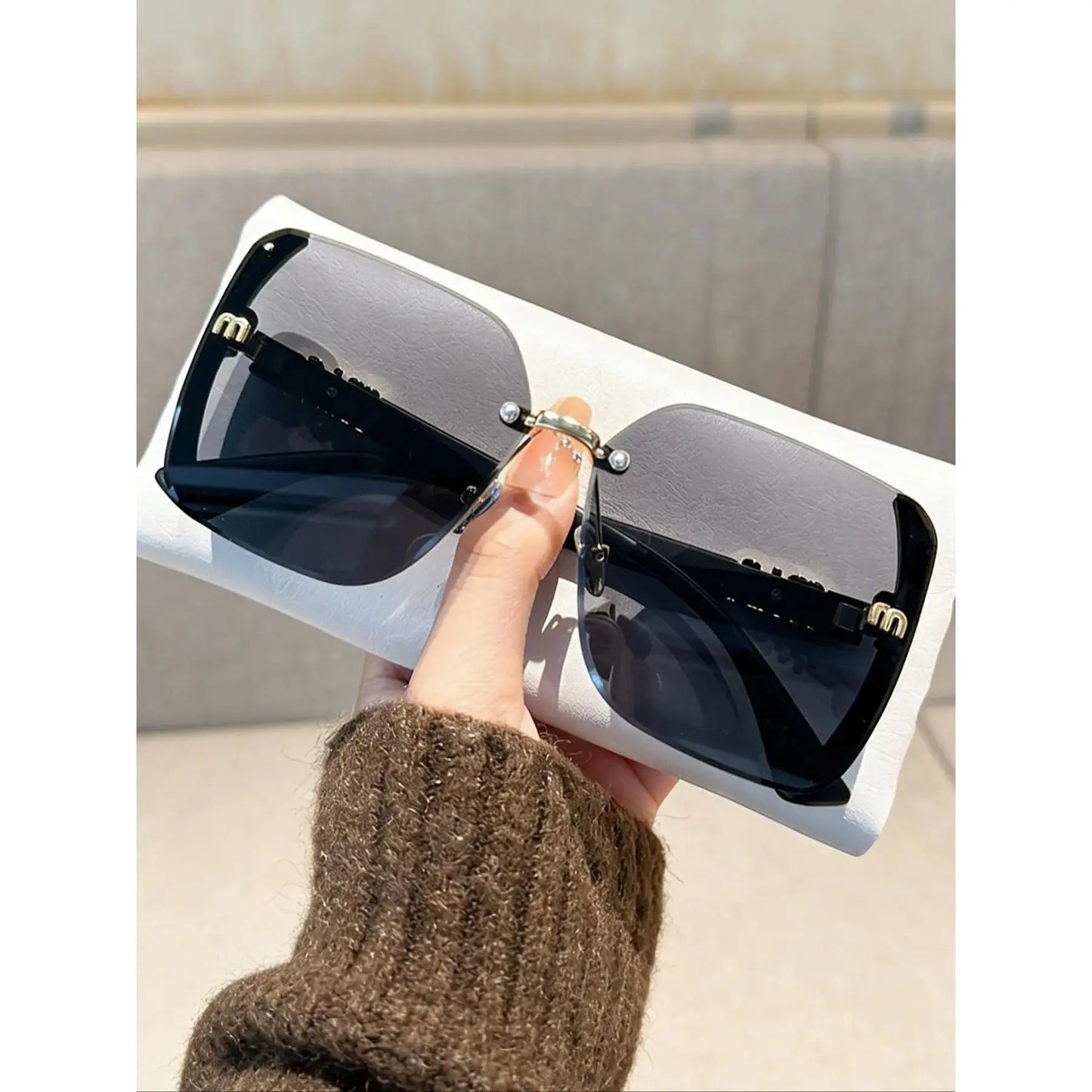 TYIIPLUS™ Oversized Rimless Square Sunglasses