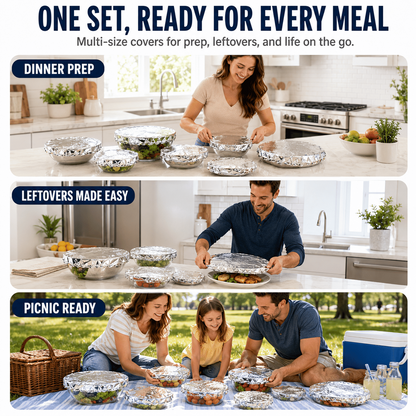 Reusable Foil Food Covers – Airtight Freshness & Bug Protection