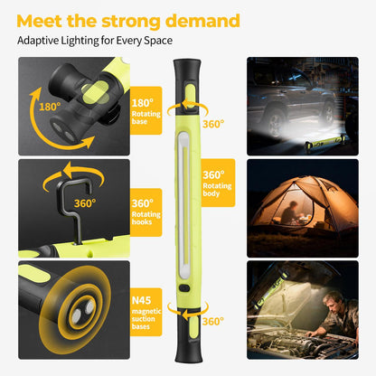 TYIIPLUS™ 3000LM Rechargeable Under Hood Work Light Bar with Magnetic Base & Hooks