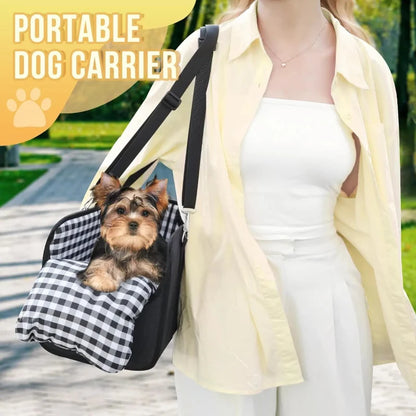 TYIIPLUS™ Center Console Dog Car Seat for Small Dogs & Cats – Portable Pet Booster Seat with Safety Leash, Removable Cushion & Storage Pocket