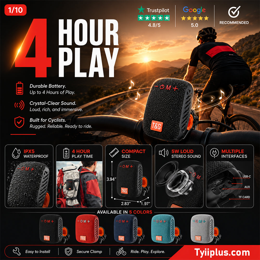 Waterproof Bicycle Bluetooth Speaker with Mounting Bracket