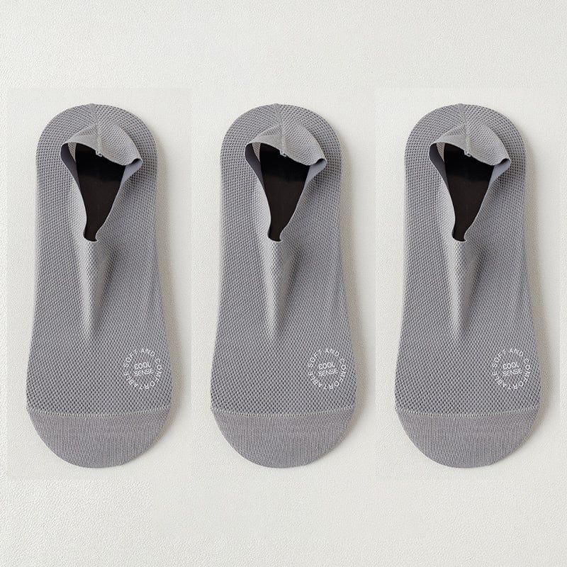 3-Pair Invisible Grip Socks Pack 🧦Breathable | Low-Cut | Anti-Slip | Sweat-Absorbing