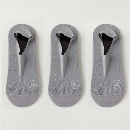 3-Pair Invisible Grip Socks Pack 🧦Breathable | Low-Cut | Anti-Slip | Sweat-Absorbing