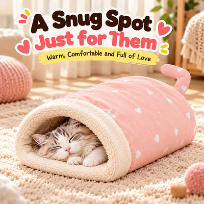 🐱 Plush Self-Warming Pet Sleeping Bag & Cave Bed