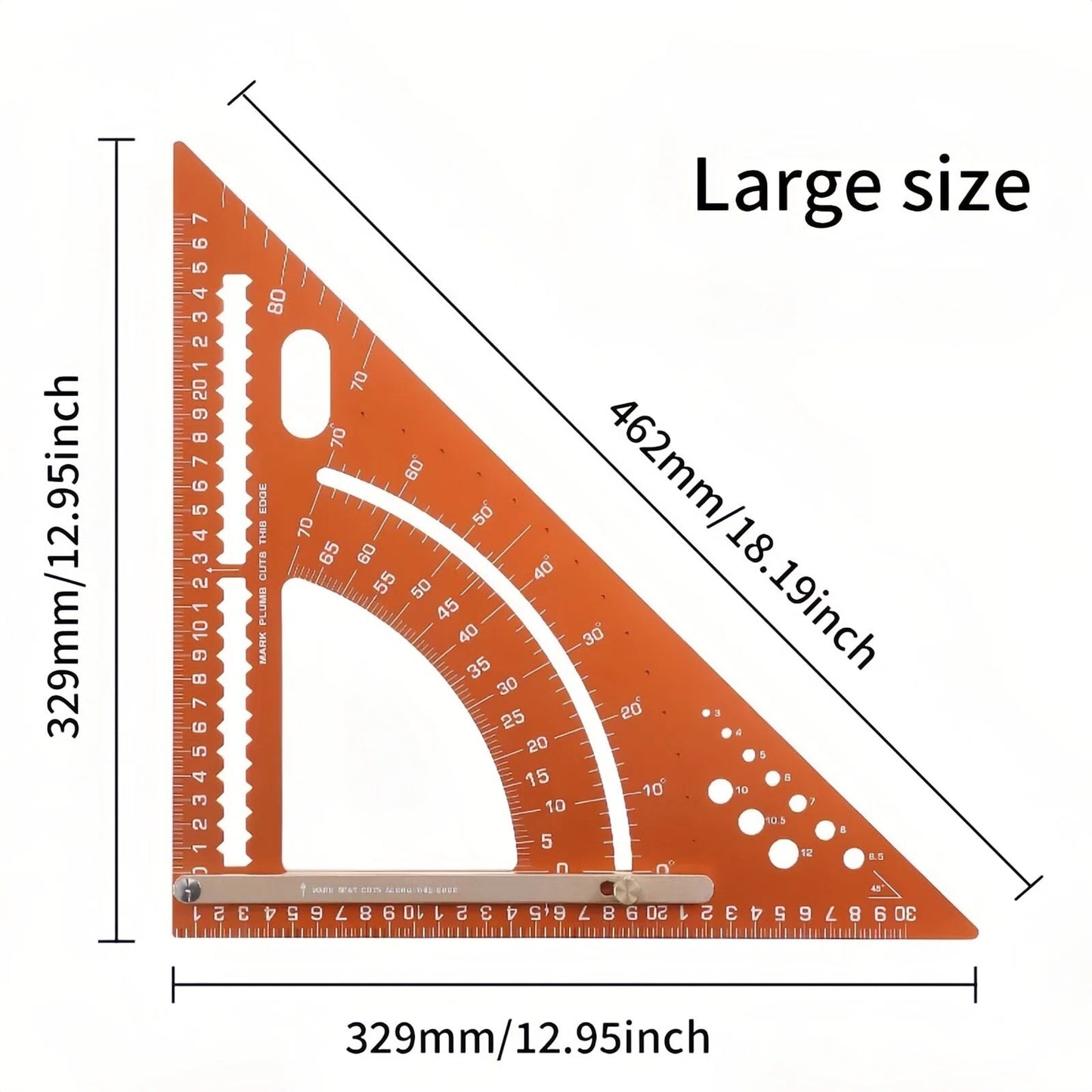 Multifunctional Woodworking Triangle Ruler - Heavy Duty Aluminum Alloy Speed Square with Adjustable Positioning Block & Protractor for Carpentry