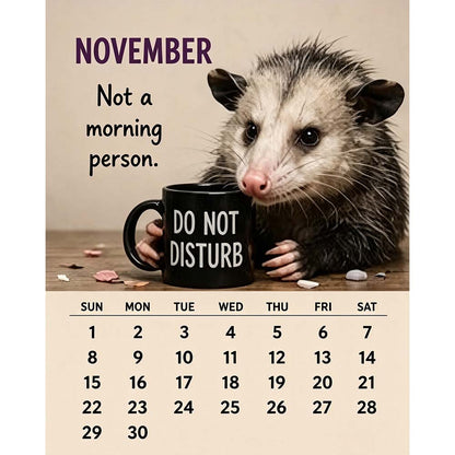 🐭2027 Opossum Calendar - 12 Months of Moods