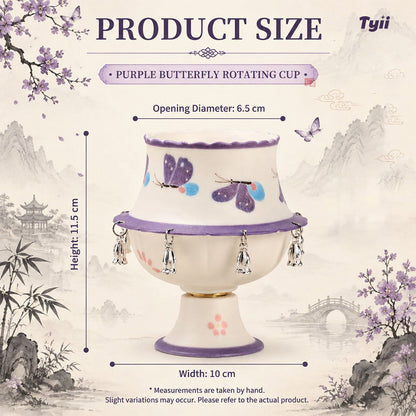 The Oriental Charm: Hand-Painted Under-Glaze Rotating Tea Cup with Luxury Gift Box