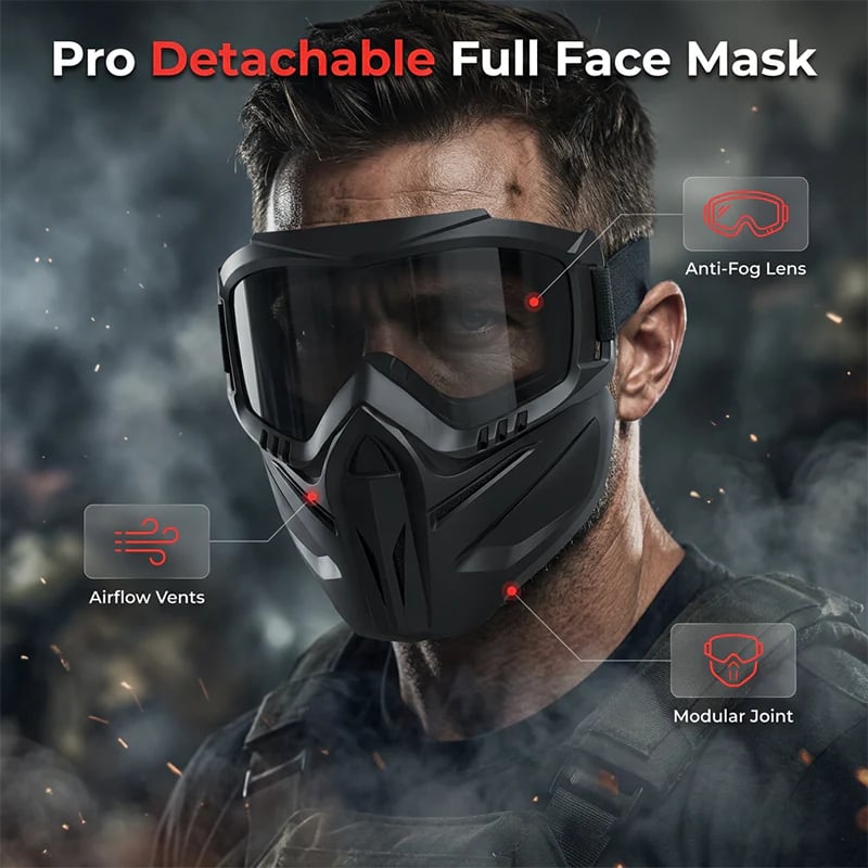 🔥Detachable Full Face Goggle Mask