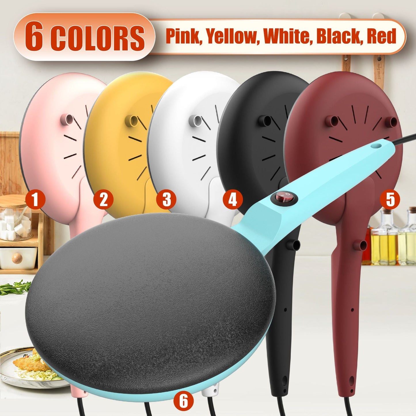 TYIIPLUS Portable 8-Inch Nonstick Electric Crepe Maker