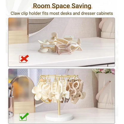 Claw Clip Organizer with 16 Metal Hooks