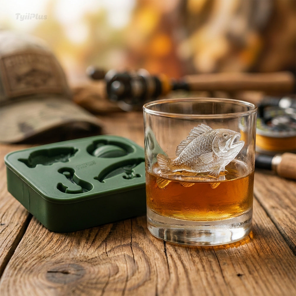 🎣Fishing Ice Mold Set – Whiskey Ice Cube Tray for Fishing Lovers