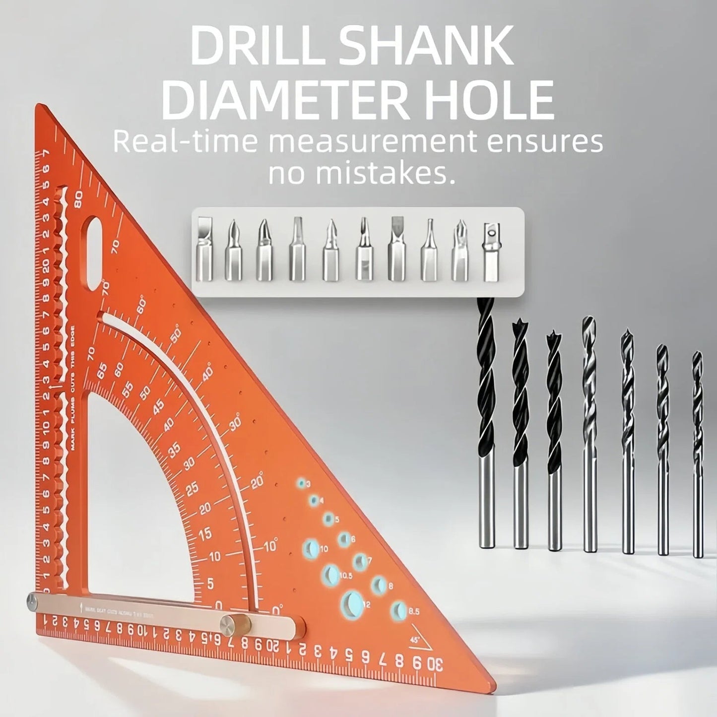 Multifunctional Woodworking Triangle Ruler - Heavy Duty Aluminum Alloy Speed Square with Adjustable Positioning Block & Protractor for Carpentry