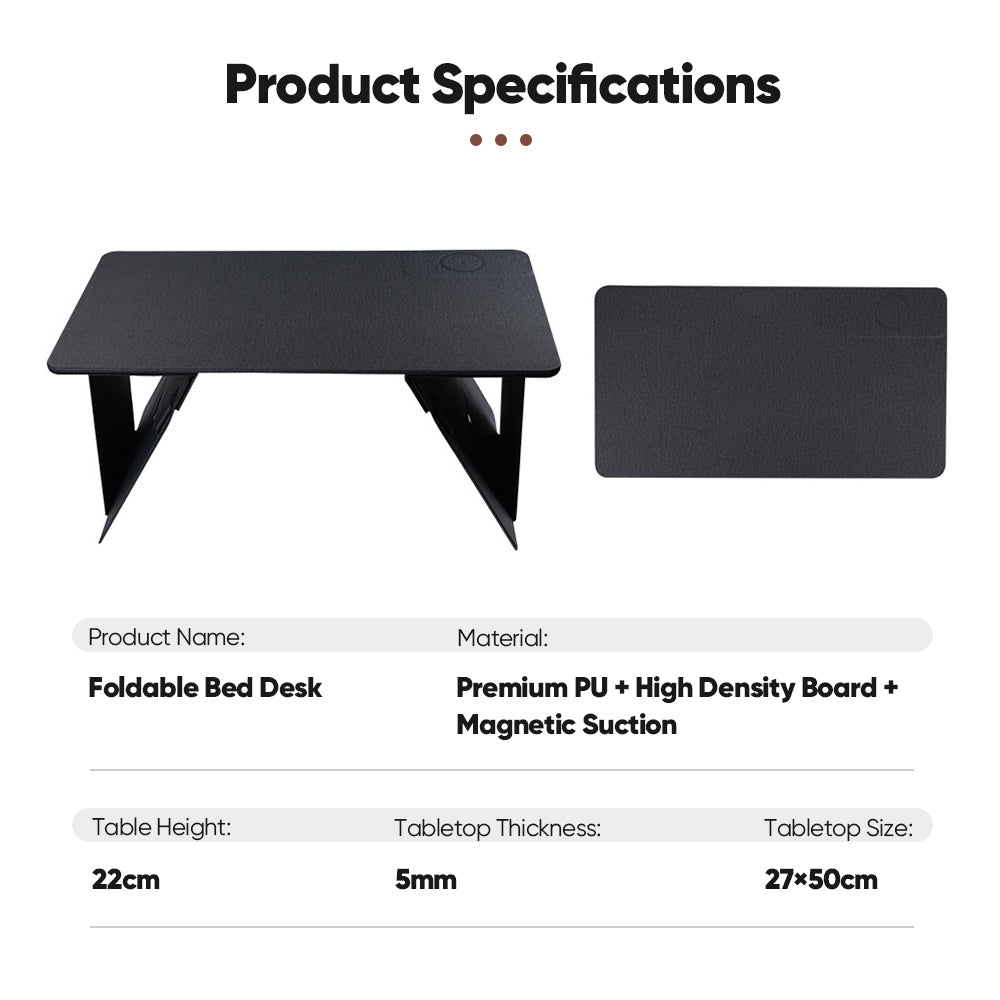 TYIIPLUS Ultra-Slim Foldable Laptop Desk with Integrated Wireless Charging