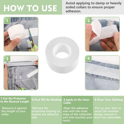 2 Rolls Invisible Sweat Pads & Collar Protectors for Shirts – Unisex Sweat Guard