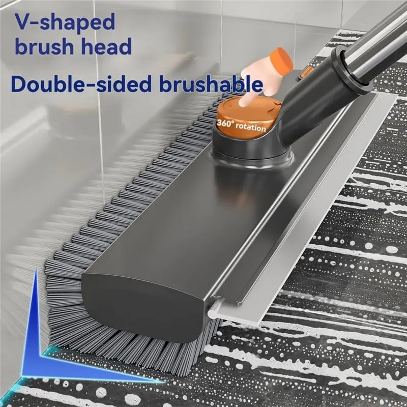 3-in-1 Adjustable Floor Scrub Brush – 360° Rotating Cleaning Tool