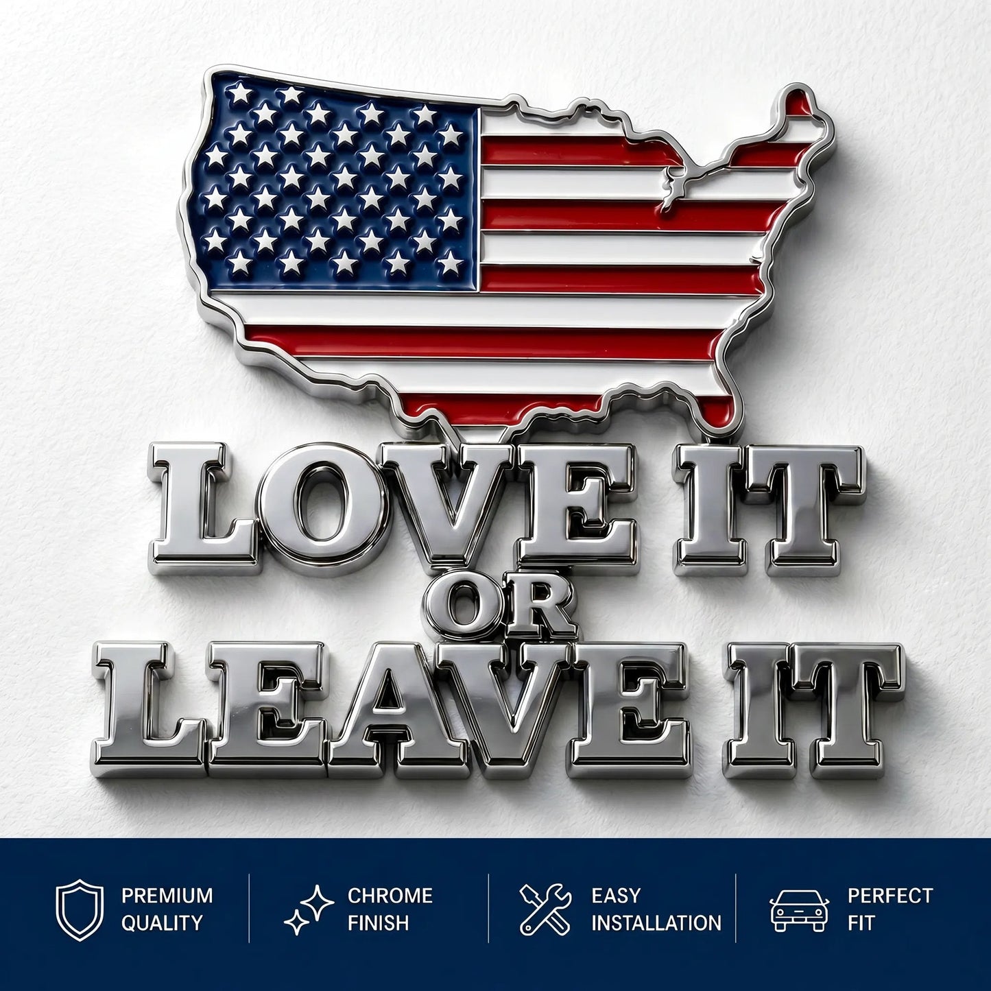 ★“LOVE IT OR LEAVE IT” USA Flag Emblem Car Badge★