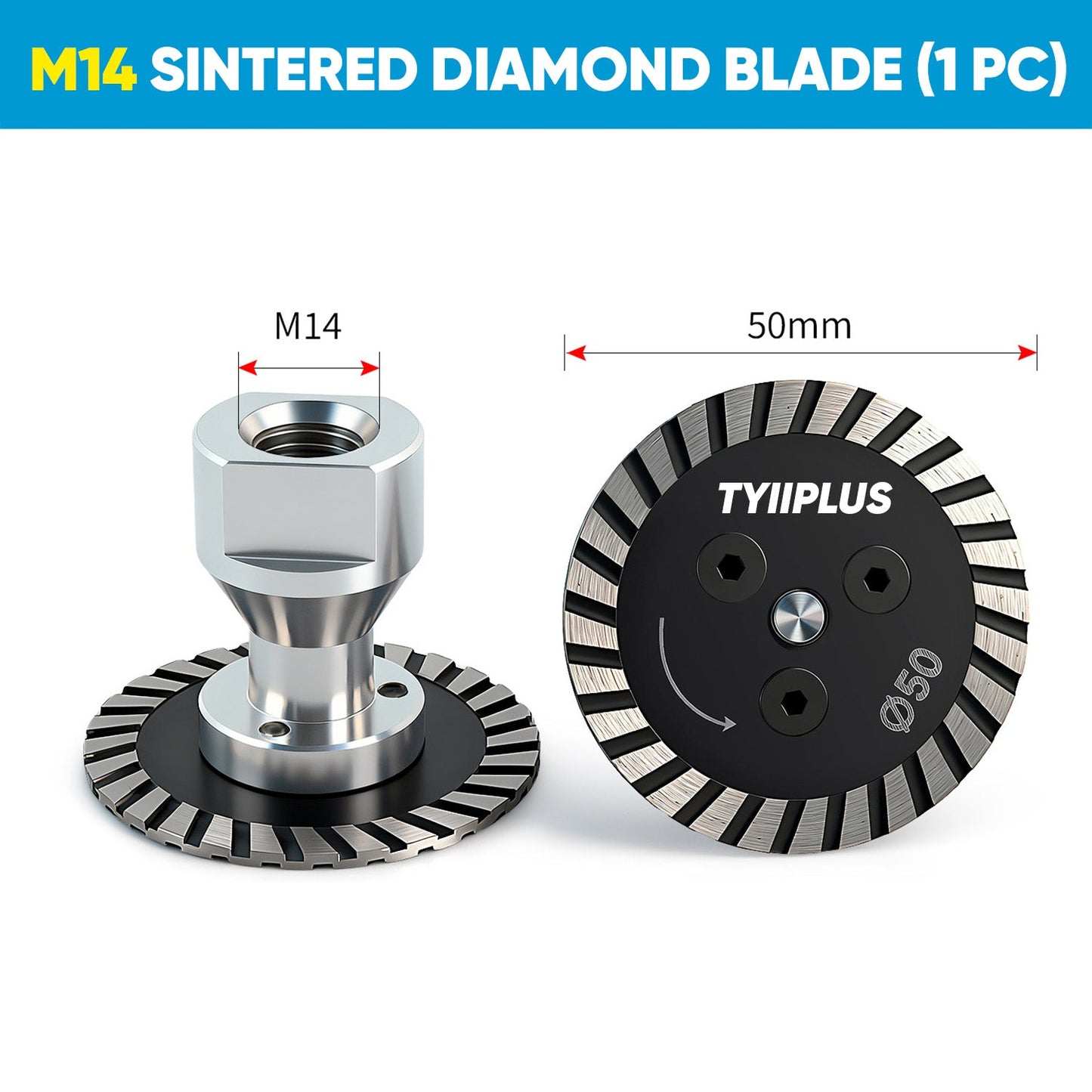 Professional 50mm (2") Diamond Grinding & Cutting Disc with RemovabIe FIange for Tile & Stone