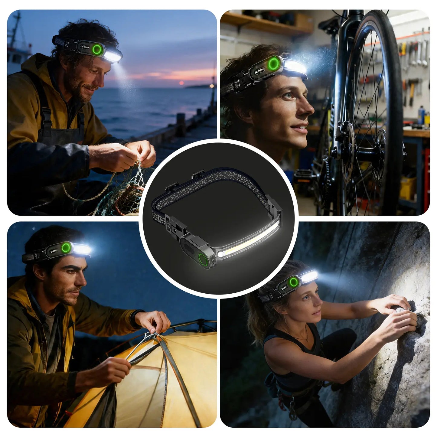 Ultra-Flexible 3-in-1 LED Work Light: Motion Sensor, Magnetic Base & Wearable Light