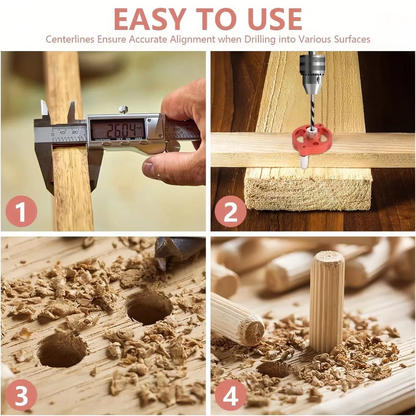 🛠️Self-Centering Doweling Jig – Precision Drill Guide for Perfect Wood Joints