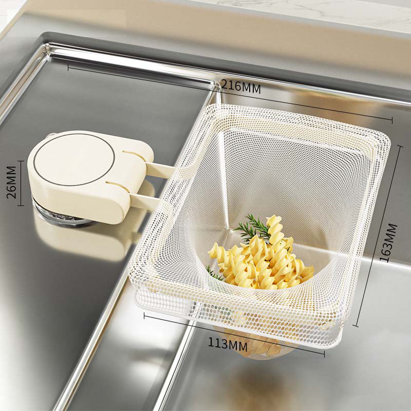 Kitchen Sink Strainer Basket with Suction Pad – Includes 50 Disposable Mesh Bags