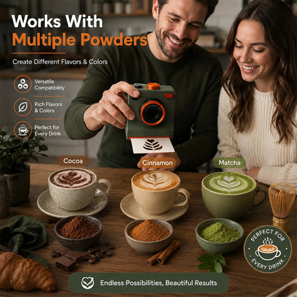TYII™☕📸3D Printed One-Touch Latte Art Camera – Coffee Stencil Printer