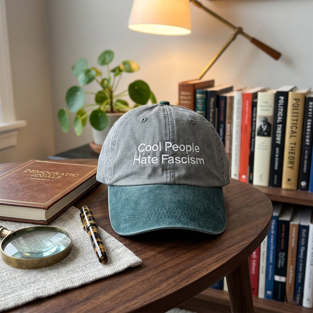 🕊️Cool People Hate Fascism Embroidered Cap