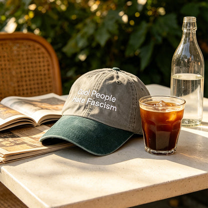 🕊️Cool People Hate Fascism Embroidered Cap