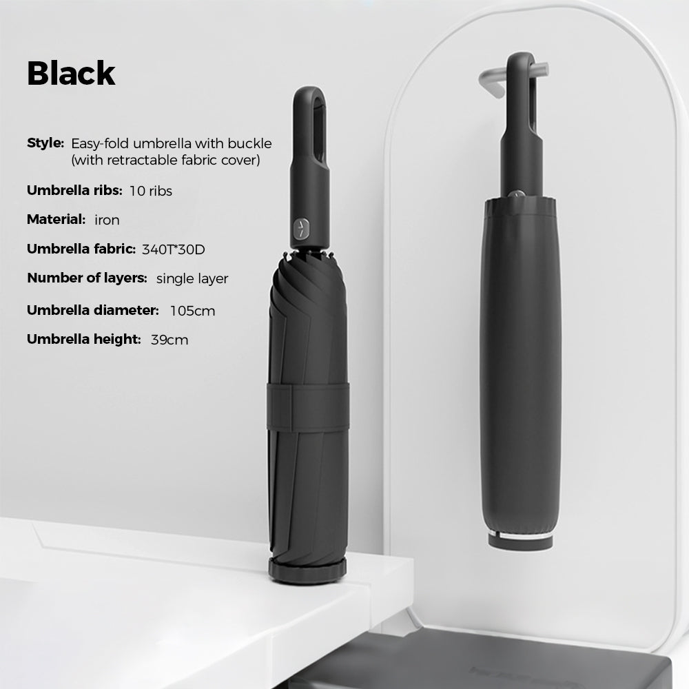 Portable Three-Fold Automatic Umbrella with Concealed Retractable Umbrella Cover