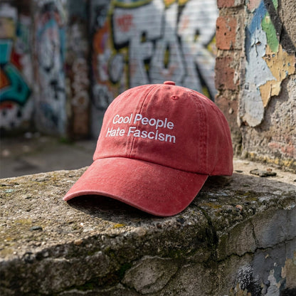 🕊️Cool People Hate Fascism Embroidered Cap