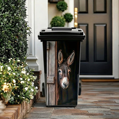 🐮 Highland Cow Floral Trash Can Sticker