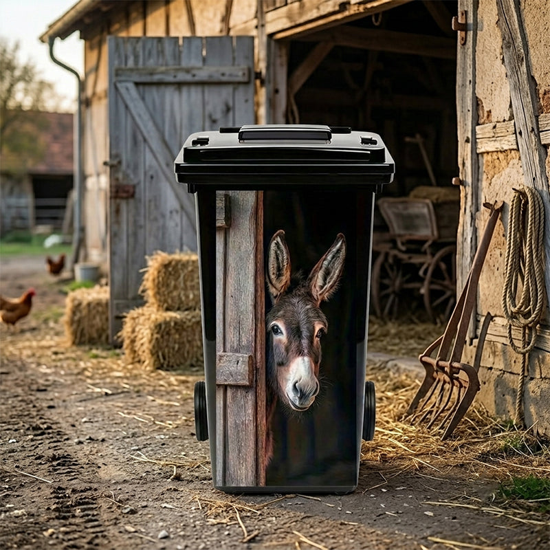 🐮 Highland Cow Floral Print Trash Can Sticker