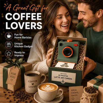 TYII™☕📸3D Printed One-Touch Latte Art Camera – Coffee Stencil Printer