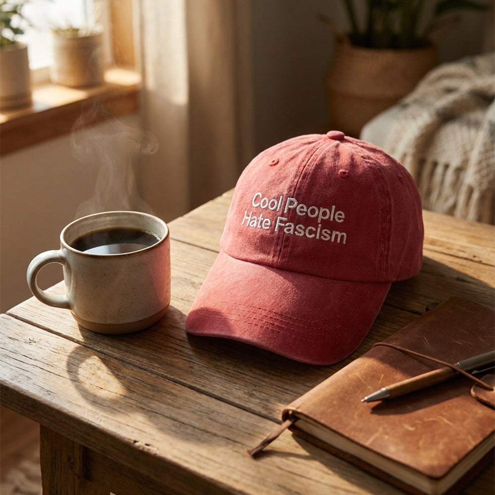 🕊️Cool People Hate Fascism Embroidered Cap