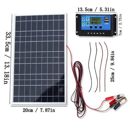 ☀️ Portable 12V Solar Panel Kit – Charge Anywhere, Anytime