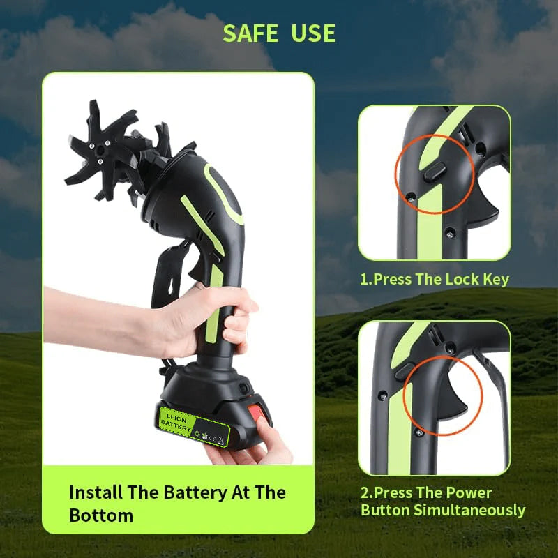Tyiiplus™ 2-IN-1 Cordless Tiller & Cultivator with Extendable Pole