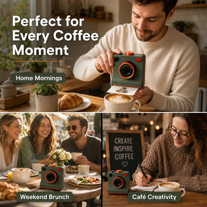 TYII™☕📸3D Printed One-Touch Latte Art Camera – Coffee Stencil Printer
