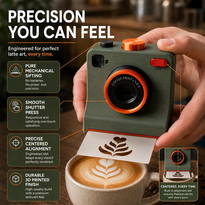 TYII™☕📸3D Printed One-Touch Latte Art Camera – Coffee Stencil Printer