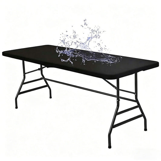Stretch Fabric Table Top Cap Cover – Elastic Edge, Waterproof & Reusable