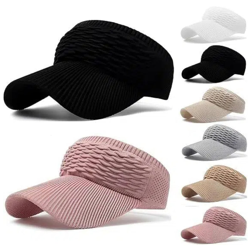 2-Pack Women’s Open-Top Breathable UV-Protection High-Ponytail Sun Visor