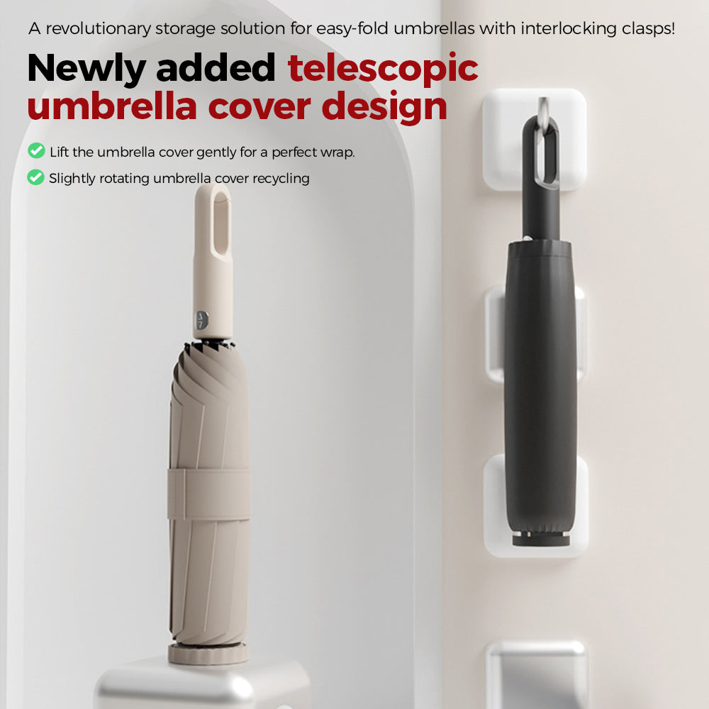 Portable Three-Fold Automatic Umbrella with Concealed Retractable Umbrella Cover