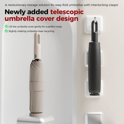 Portable Three-Fold Automatic Umbrella with Concealed Retractable Umbrella Cover