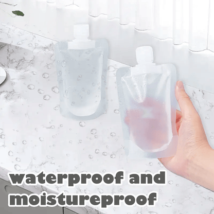 12 Counts Reusable Plastic Pouches — Versatile Liquid Carriers for Travel, Picnics & Outings