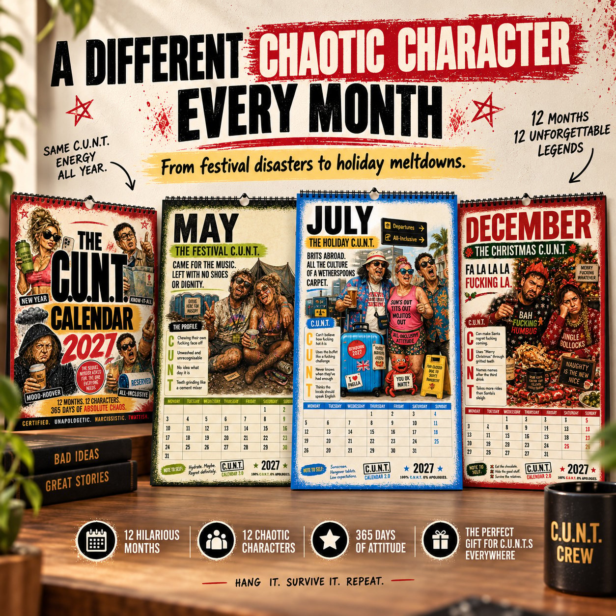 2027 C.U.N.T. Calendar - The Calendar That Finally Has A Personality 😈