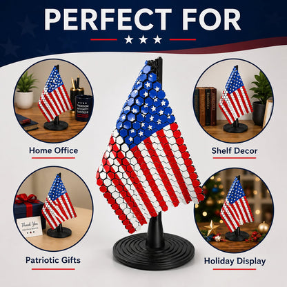 🇺🇸 Flag Chain Mail Patriotic Desk Decor