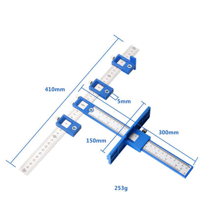 Cabinet Hardware Jig – Handle Template with Engraved Rulers & Self‑Punching Centre