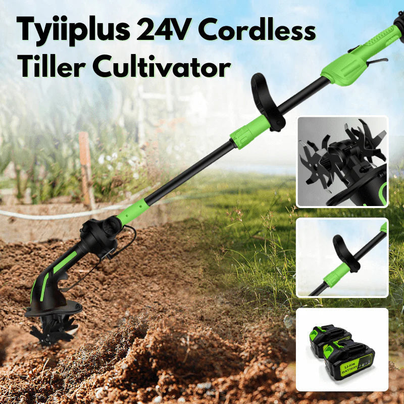 Tyiiplus™ 2-IN-1 Cordless Tiller & Cultivator with Extendable Pole